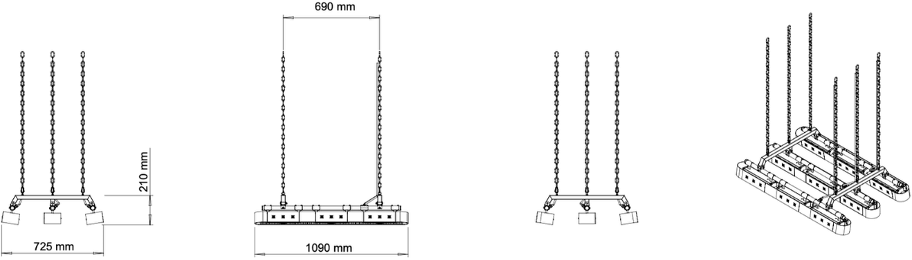 12kW Industrial infrarred heater dimensions